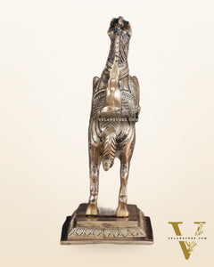 Pure Brass Horse with Front Legs Raised – Vastu Special Figurine 6"
