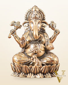 Pure brass Intricate Ganesha idol 3"