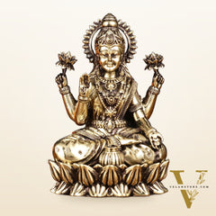 Pure Brass Intricate Lakshmi Idol - Superfine Lightweight 5"
