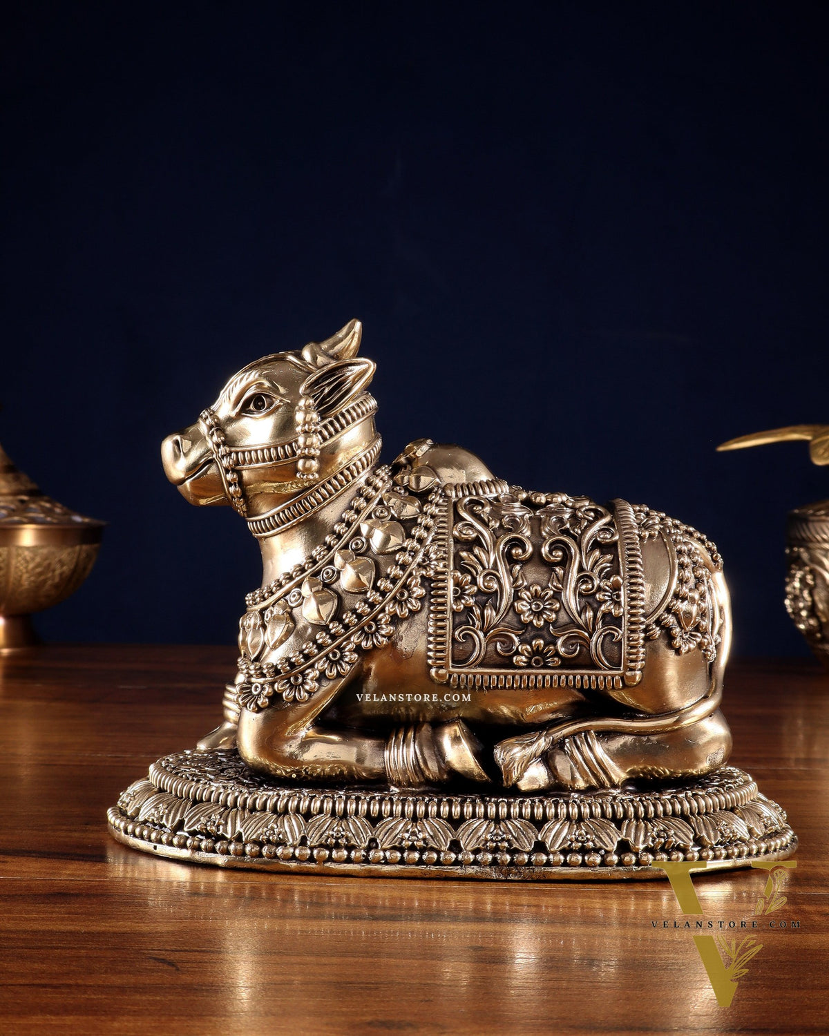 Pure Brass Intricate Large Nandi with Superfine Carvings 8'