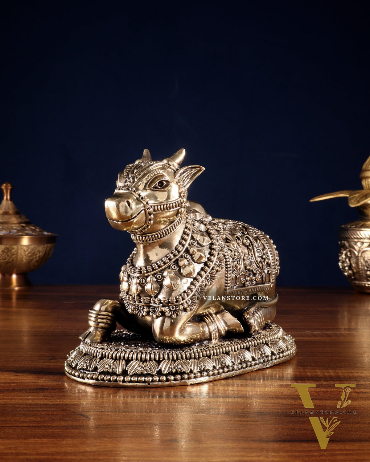 Pure Brass Intricate Large Nandi with Superfine Carvings 8'