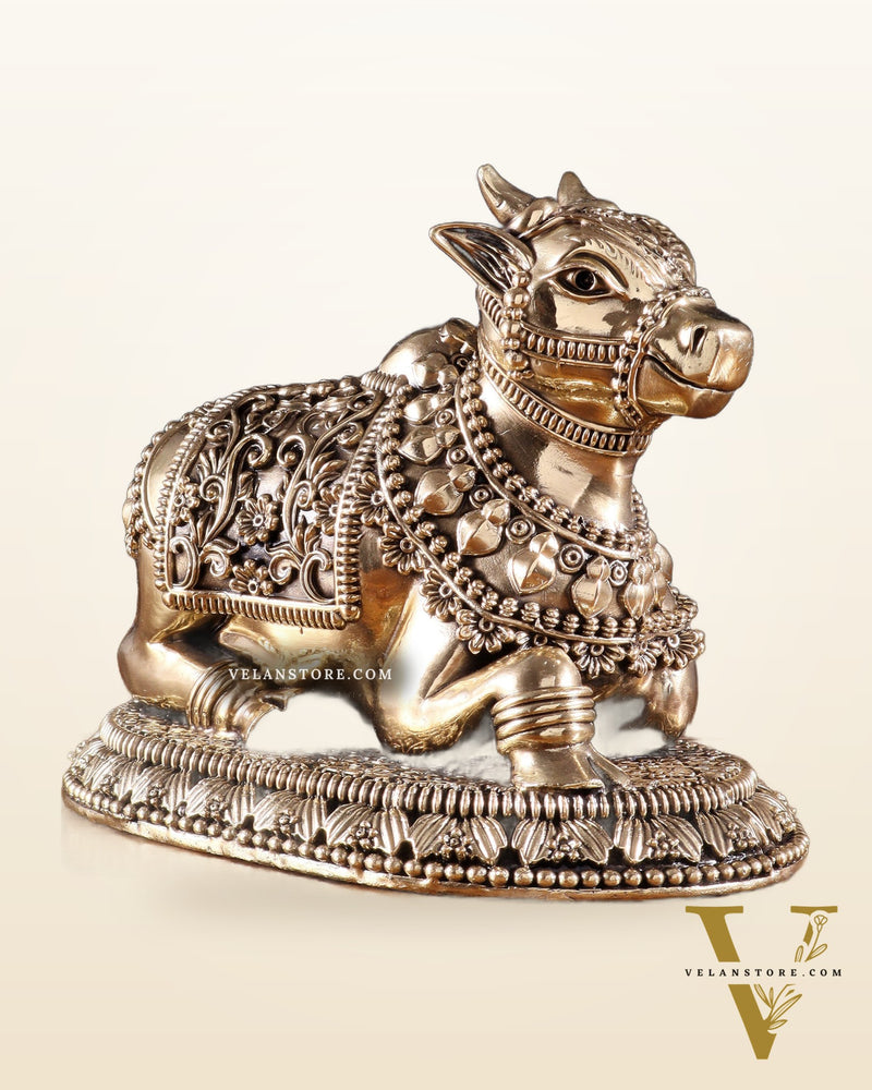 Pure Brass Intricate Large Nandi with Superfine Carvings 8'