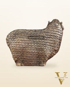 Pure Brass Intricately Carved Sheep Figurine (Vastu Recommended) small