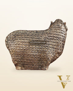 Pure Brass Intricately Carved Sheep Figurine (Vastu Recommended) small