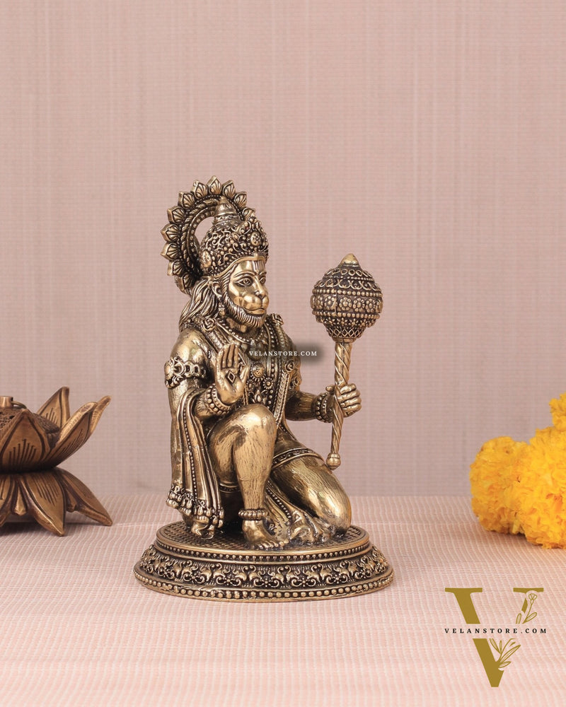 Pure Brass Intricately Crafted Hanuman 6 inch
