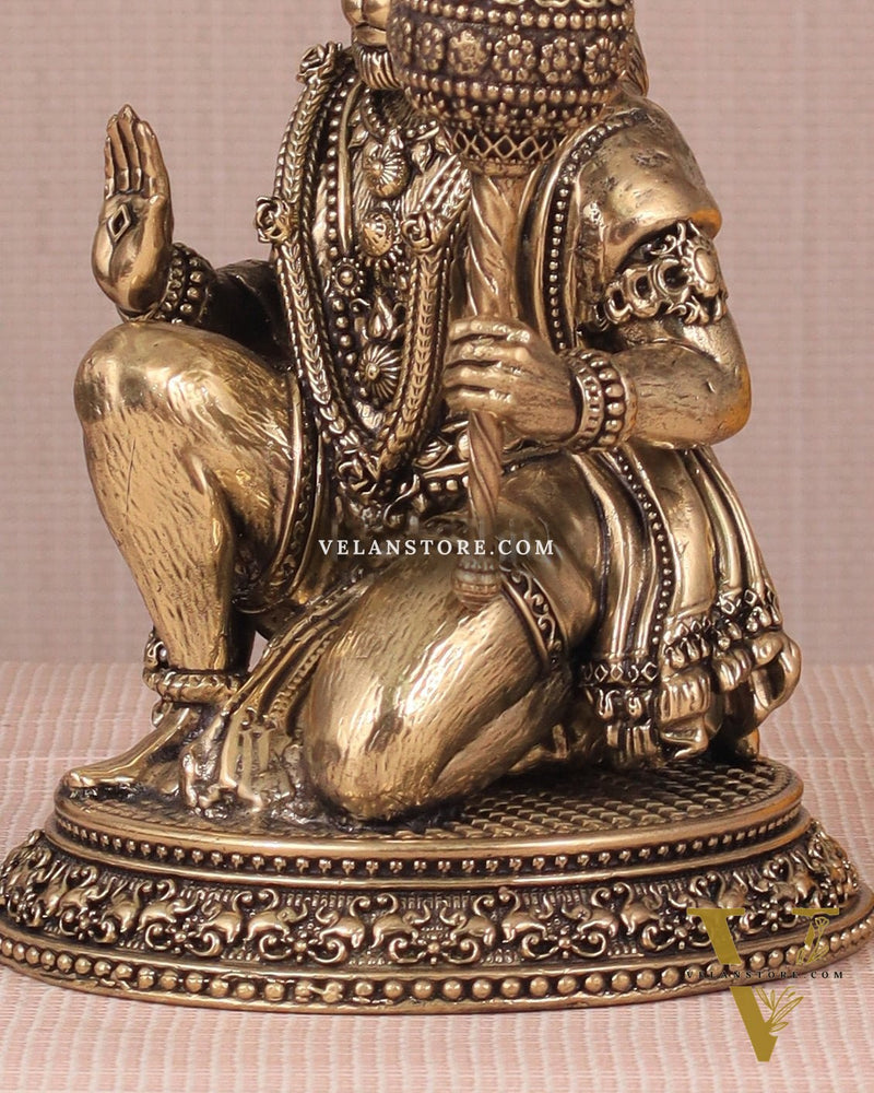 Pure Brass Intricately Crafted Hanuman 6 inch