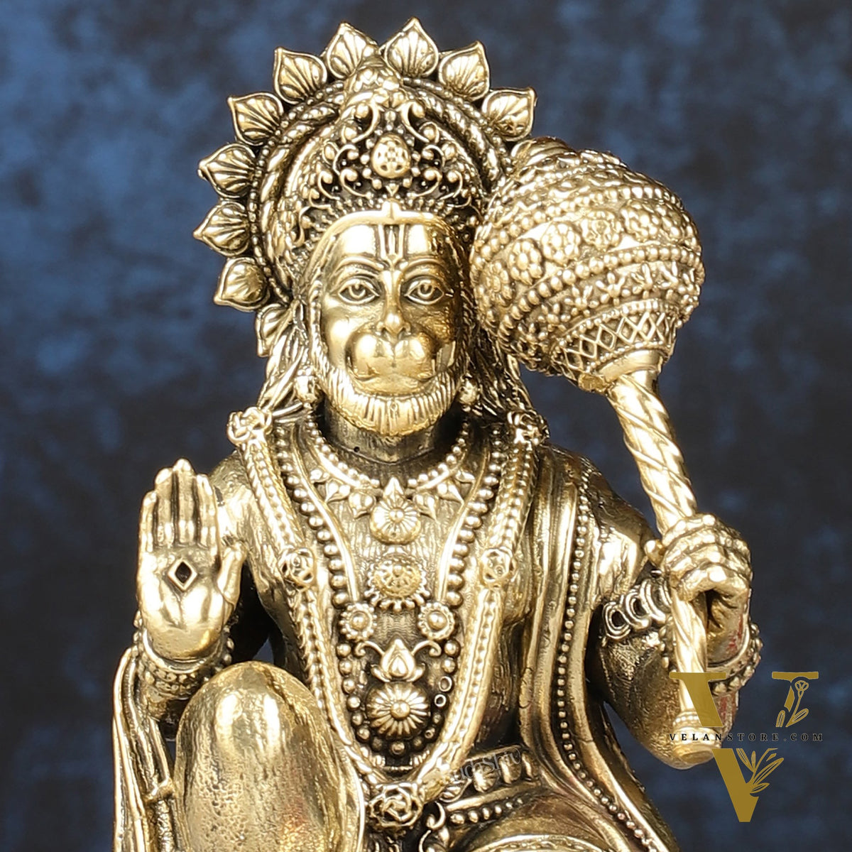 Pure Brass Intricately Crafted Hanuman 6.7 inch