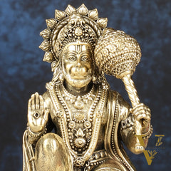 Pure Brass Intricately Crafted Hanuman 6.7 inch