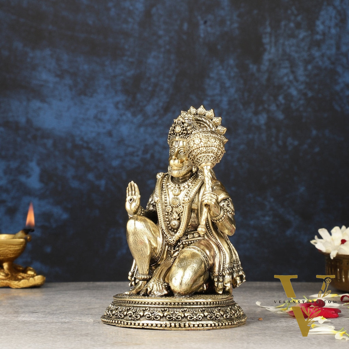 Pure Brass Intricately Crafted Hanuman 6.7 inch
