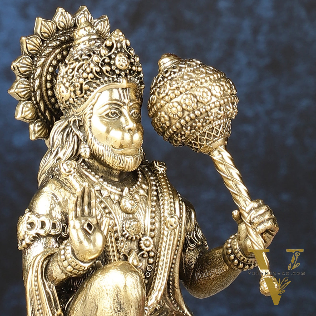 Pure Brass Intricately Crafted Hanuman 6.7 inch