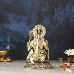 Pure Brass Intricately Crafted Hanuman 6.7 inch
