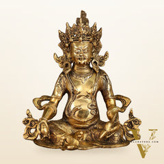 Pure Brass Jambhala Kuber Lord of Wealth Statue | 10 Inch Height