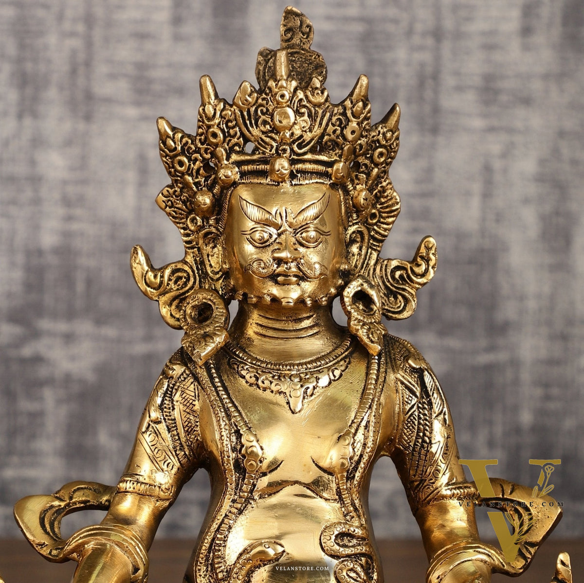 Pure Brass Jambhala Kuber Lord of Wealth Statue | 10 Inch Height