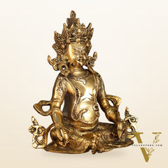 Pure Brass Jambhala Kuber Lord of Wealth Statue | 10 Inch Height
