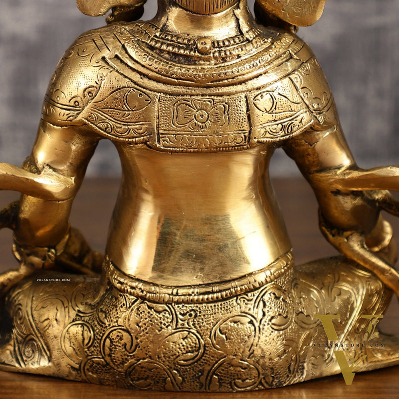Pure Brass Jambhala Kuber Lord of Wealth Statue | 10 Inch Height
