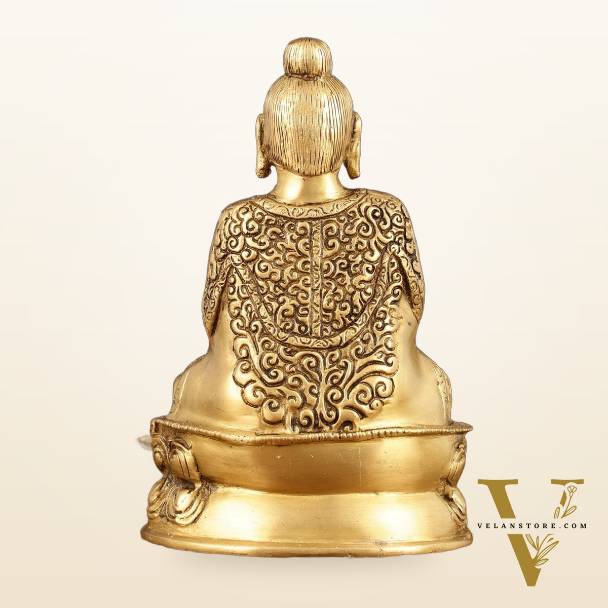 Pure Brass Japanese Meditation Buddha - 8" Height