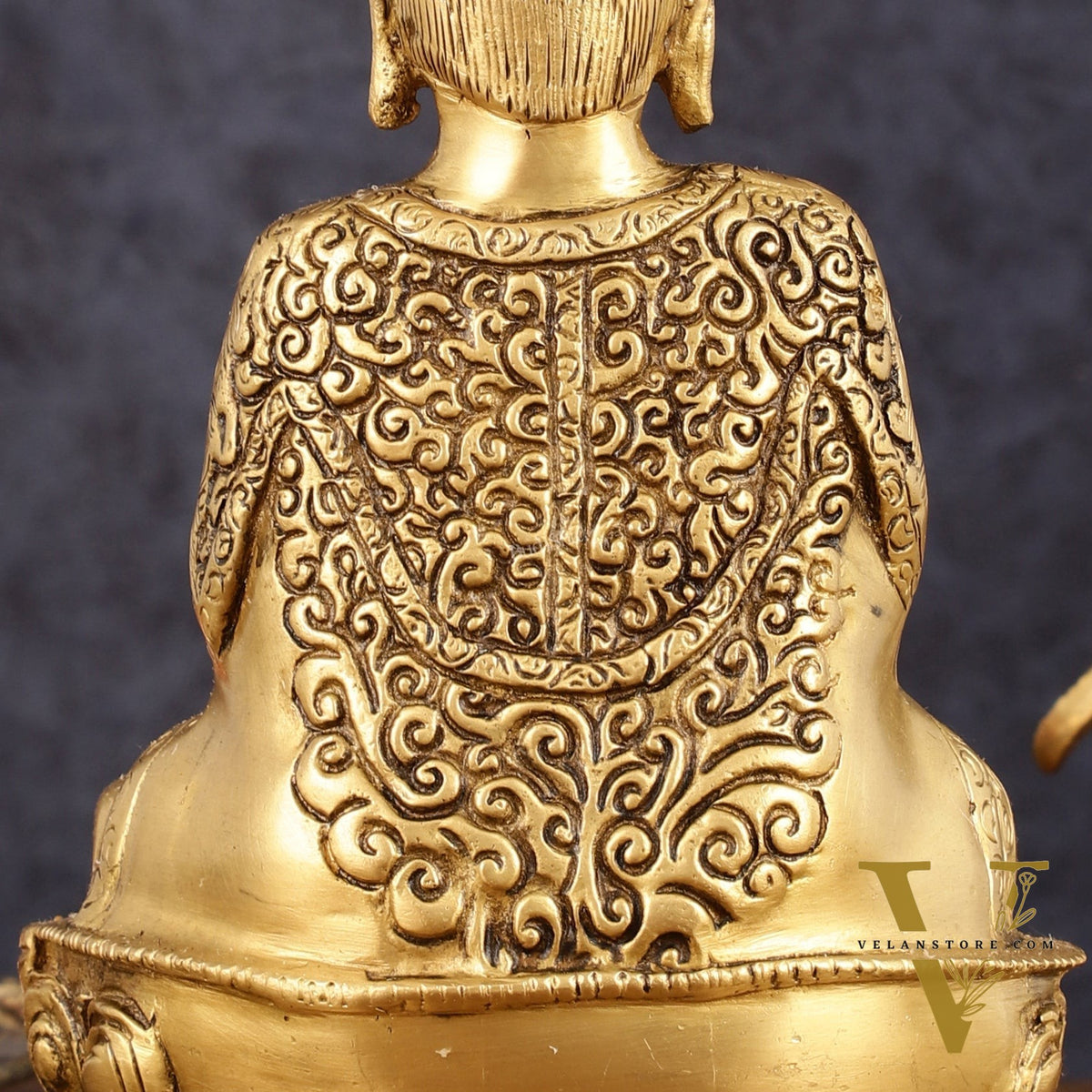 Pure Brass Japanese Meditation Buddha - 8" Height