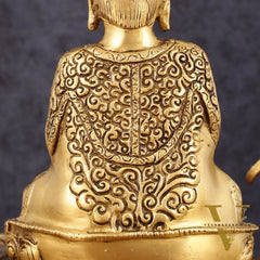 Pure Brass Japanese Meditation Buddha - 8" Height