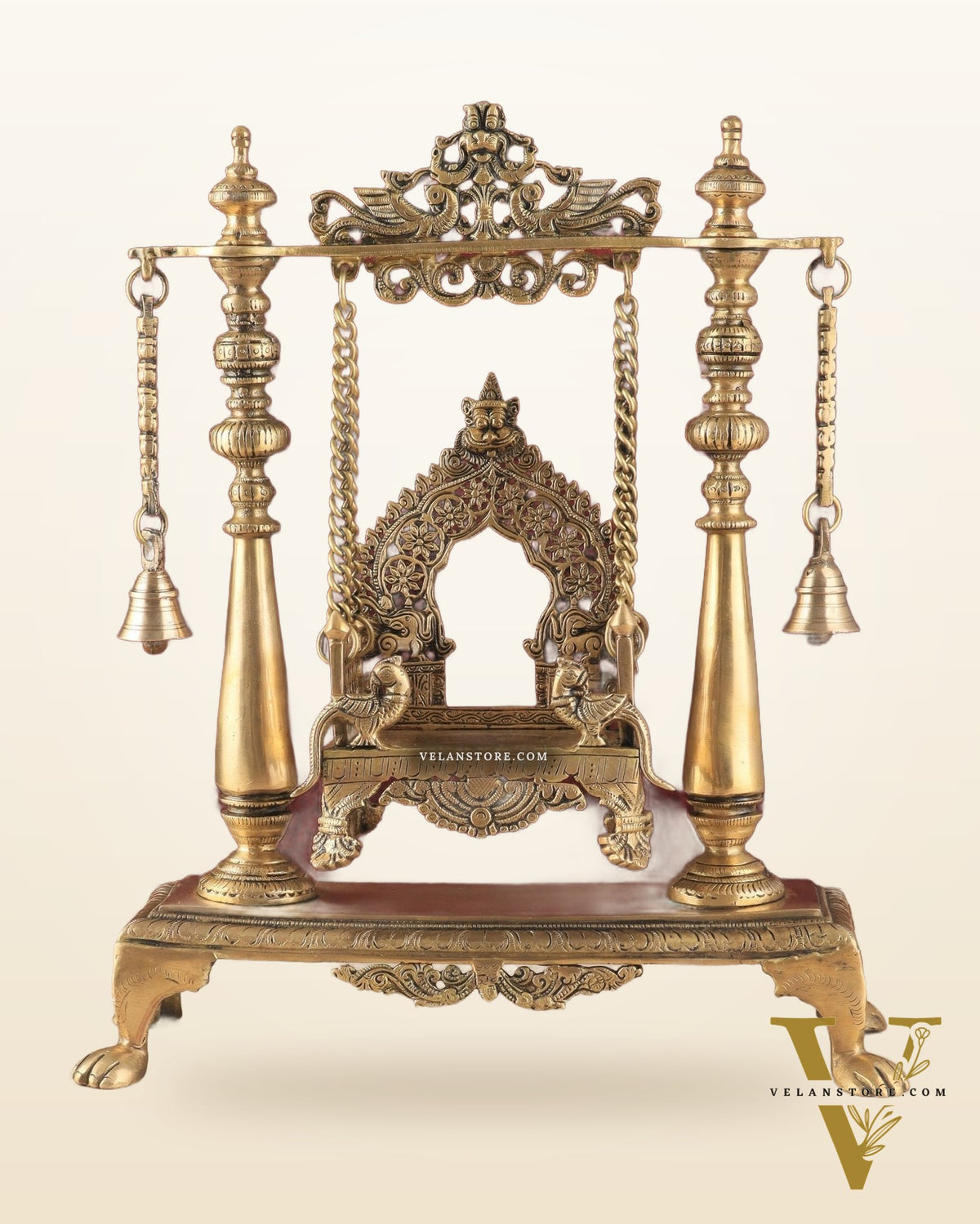 Pure Brass Jhoola/Swing with Singhasan for God Idols