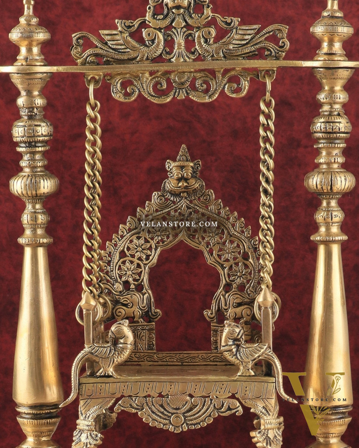 Pure Brass Jhoola/Swing with Singhasan for God Idols