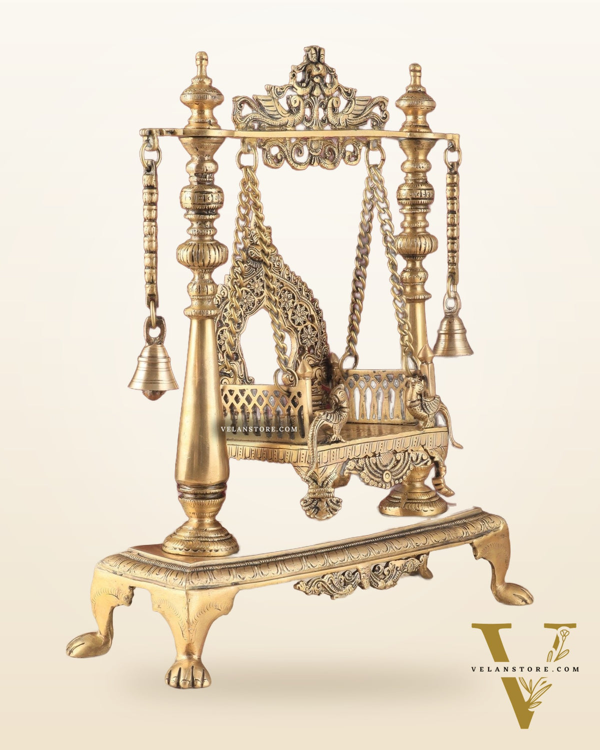 Pure Brass Jhoola/Swing with Singhasan for God Idols