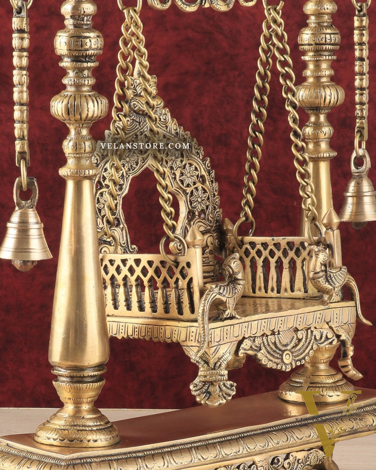 Pure Brass Jhoola/Swing with Singhasan for God Idols