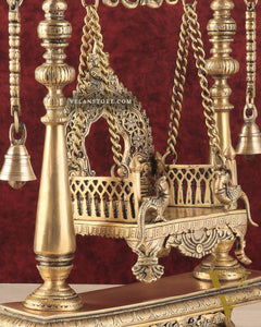 Pure Brass Jhoola/Swing with Singhasan for God Idols