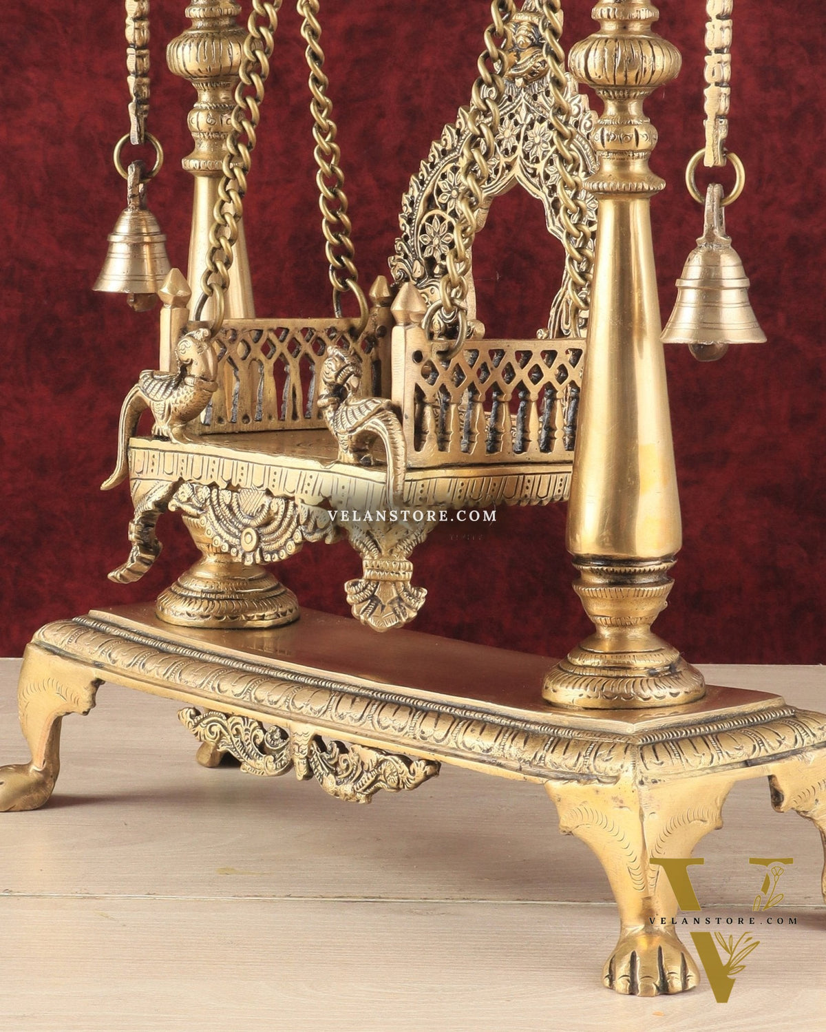 Pure Brass Jhoola/Swing with Singhasan for God Idols
