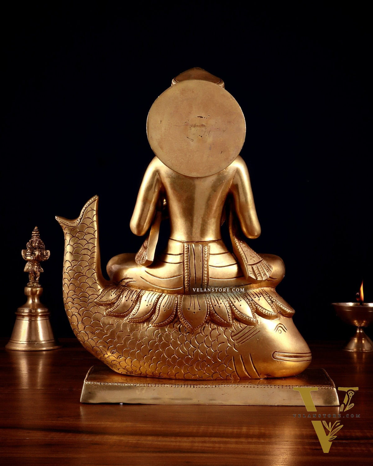 Pure Brass Jhulelal Statue – Sindhi God and Protector of Dharma 12"