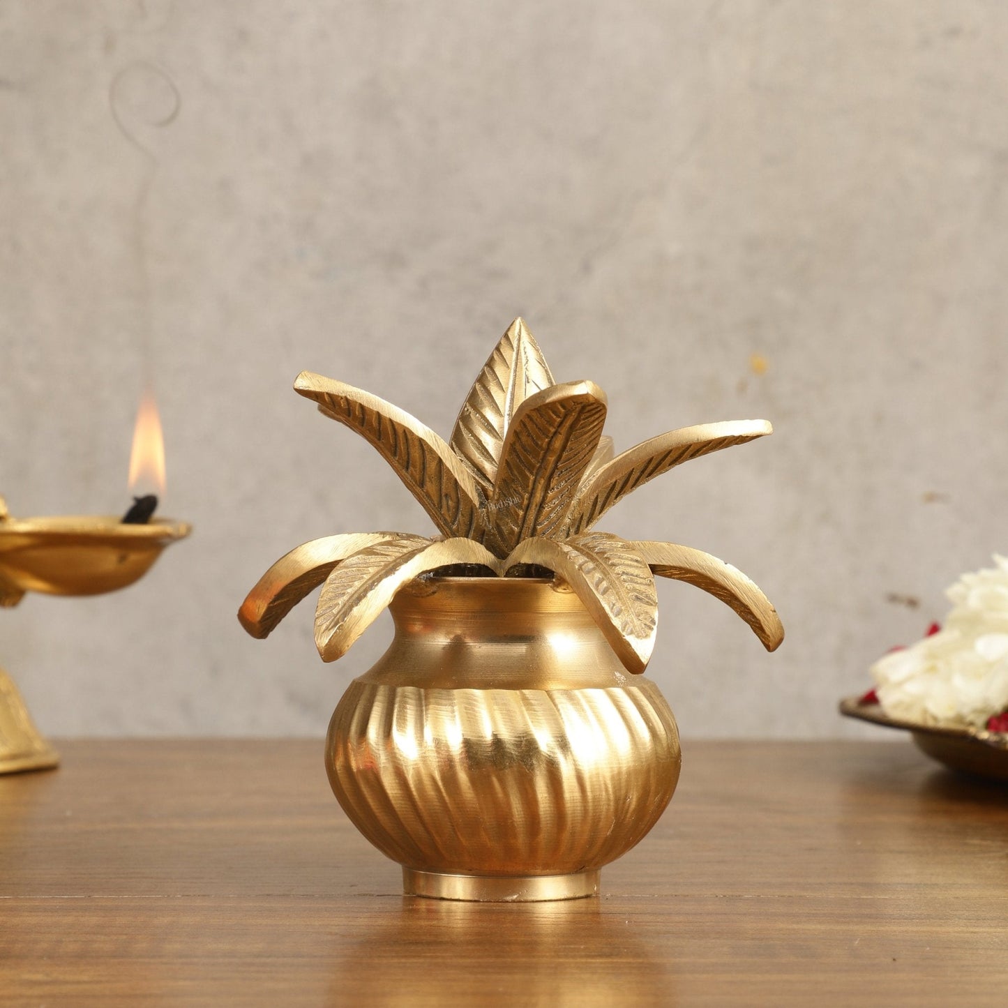 Pure Brass Kalash - 5" | Traditional Elegance