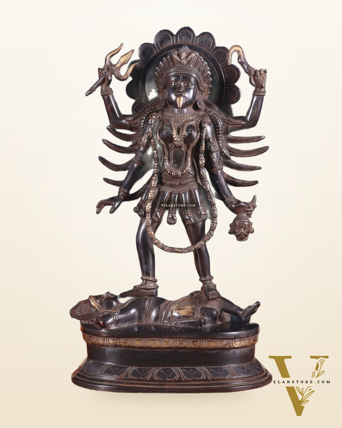 Pure Brass Kali Mata Idol - 18" Black edition