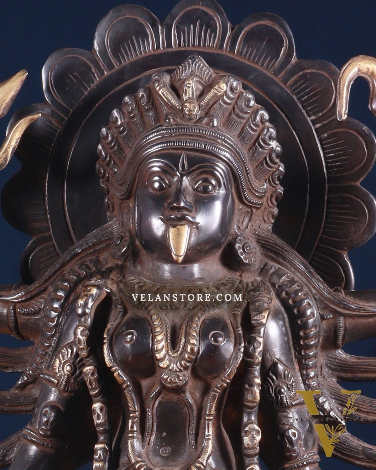 Pure Brass Kali Mata Idol - 18" Black edition