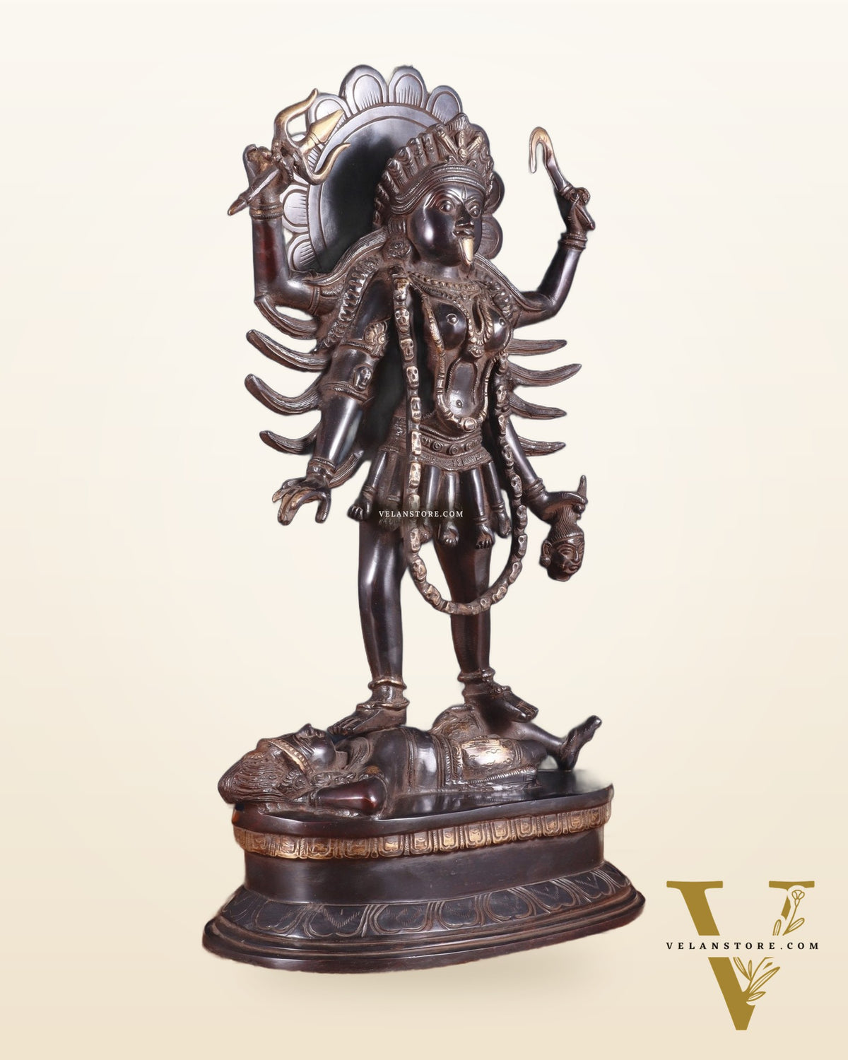 Pure Brass Kali Mata Idol - 18" Black edition