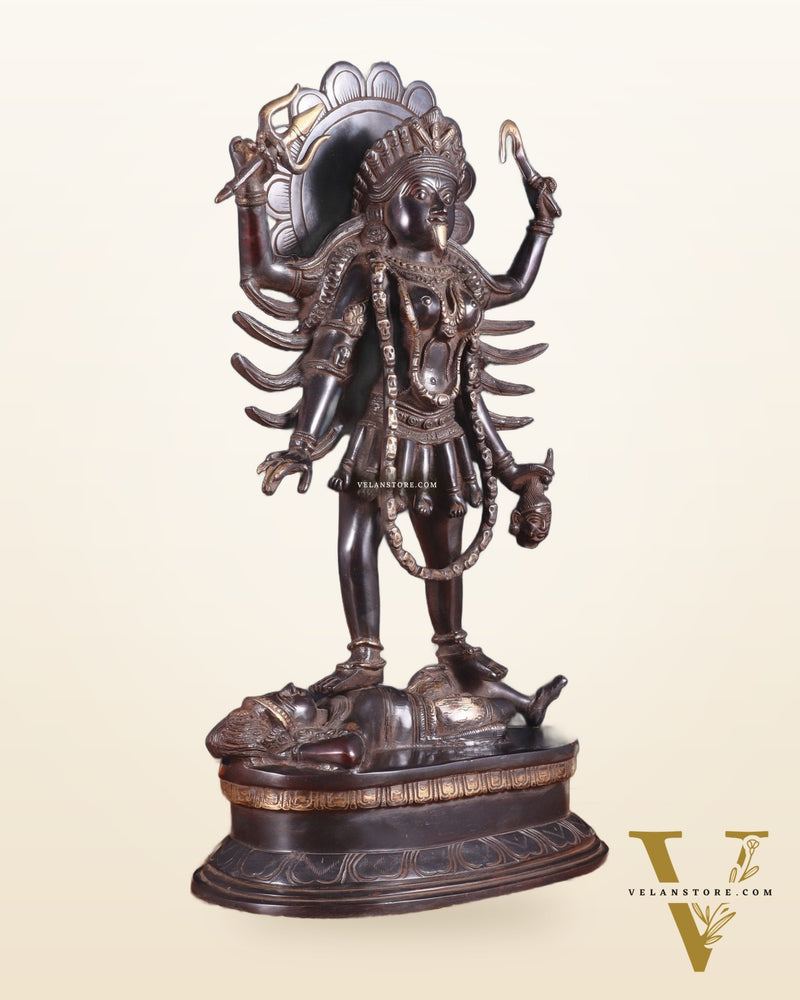Pure Brass Kali Mata Idol - 18" Black edition