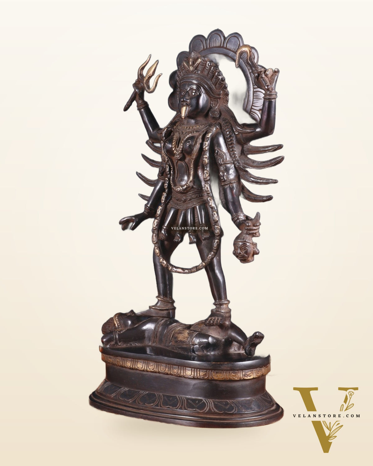 Pure Brass Kali Mata Idol - 18" Black edition