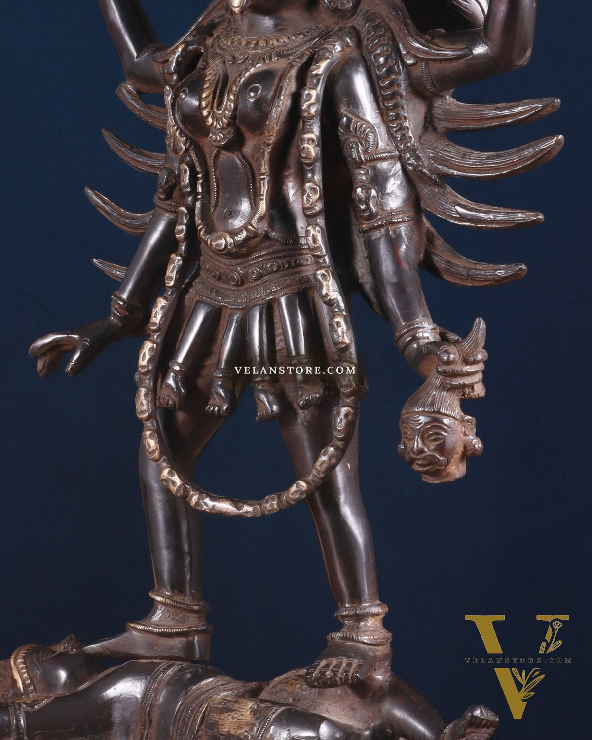 Pure Brass Kali Mata Idol - 18" Black edition