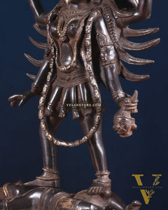 Pure Brass Kali Mata Idol - 18" Black edition