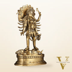 Pure Brass Kali Mata Idol with Four Arms 18"