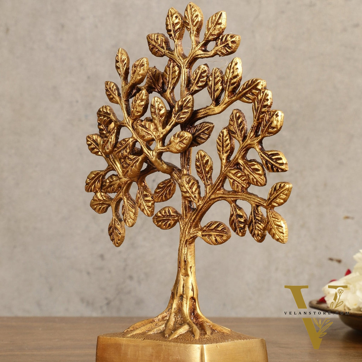 Pure Brass Kalpavriksha Tree - 8.5" Height