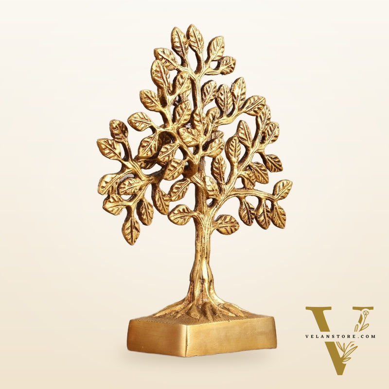 Pure Brass Kalpavriksha Tree - 8.5" Height