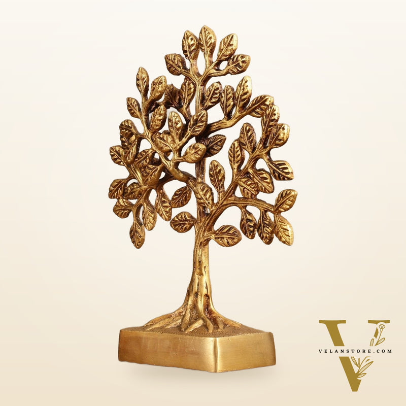 Pure Brass Kalpavriksha Tree - 8.5" Height