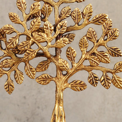 Pure Brass Kalpavriksha Tree - 8.5" Height