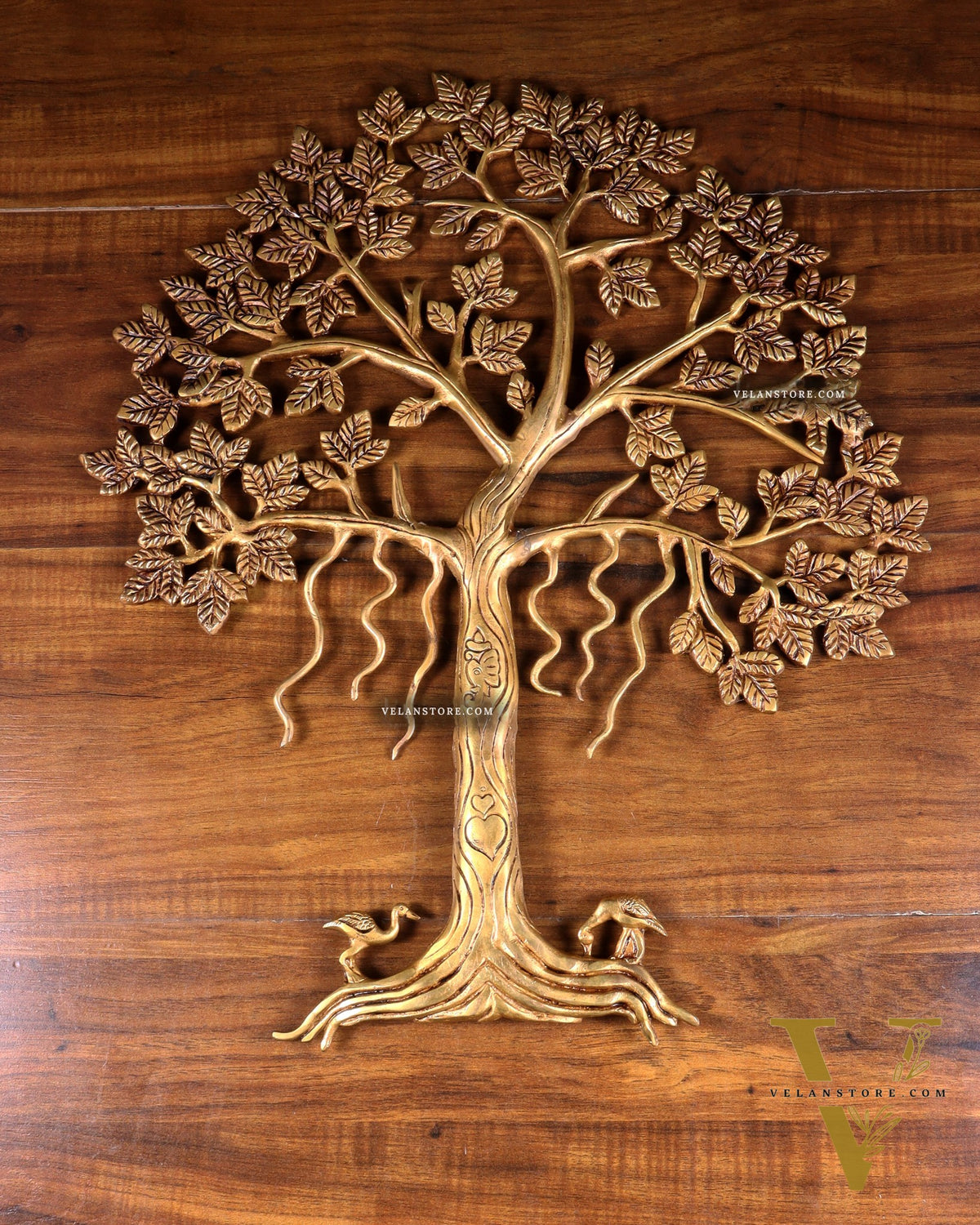 Pure Brass Kalpavriksha Tree Wall Hanging – 21 Inch