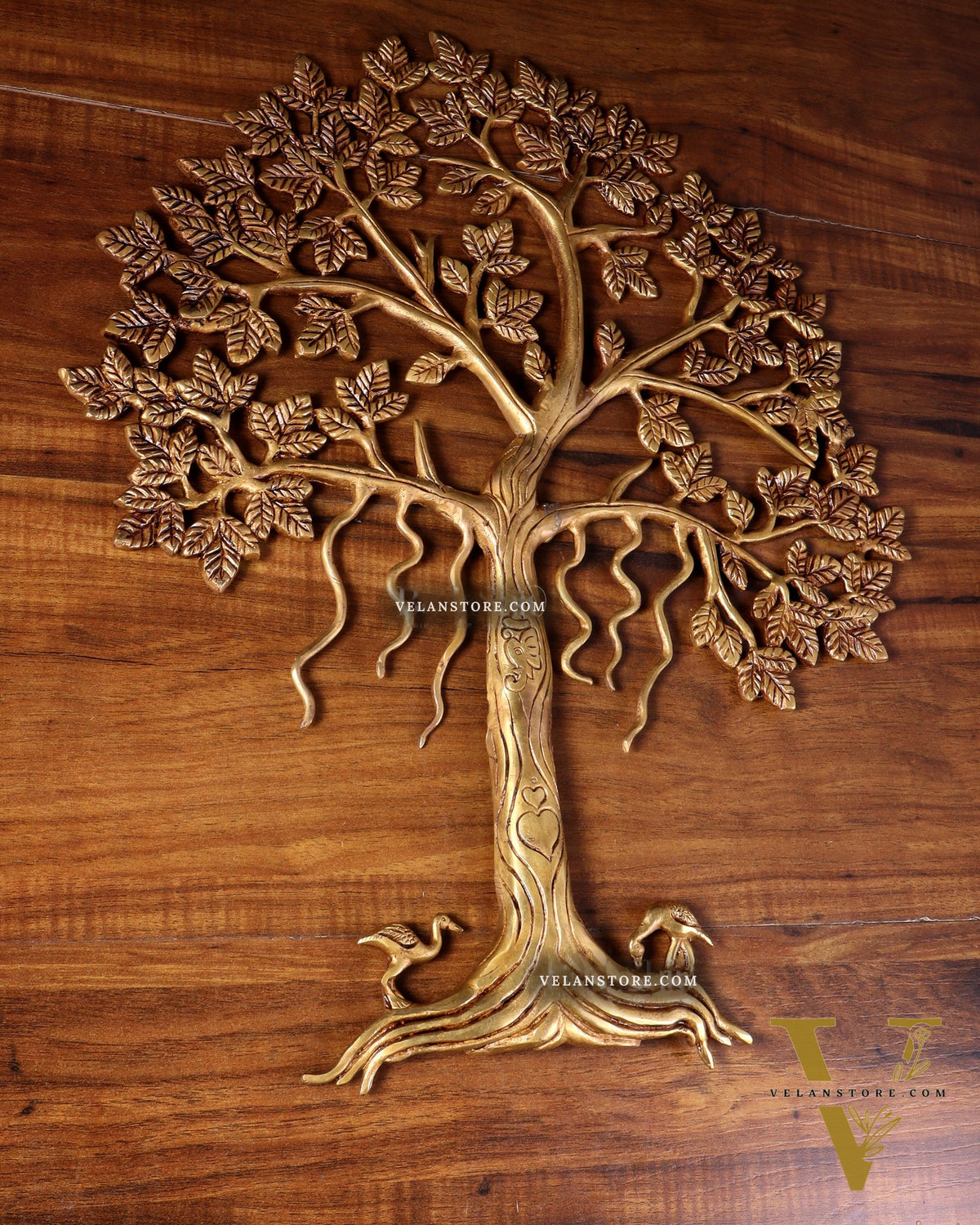 Pure Brass Kalpavriksha Tree Wall Hanging – 21 Inch