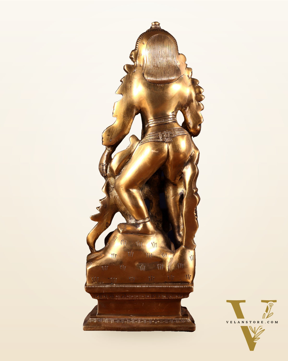 Pure Brass Kamadev and Rati Idol | 13 Inch Height | Vintage Brass Finish
