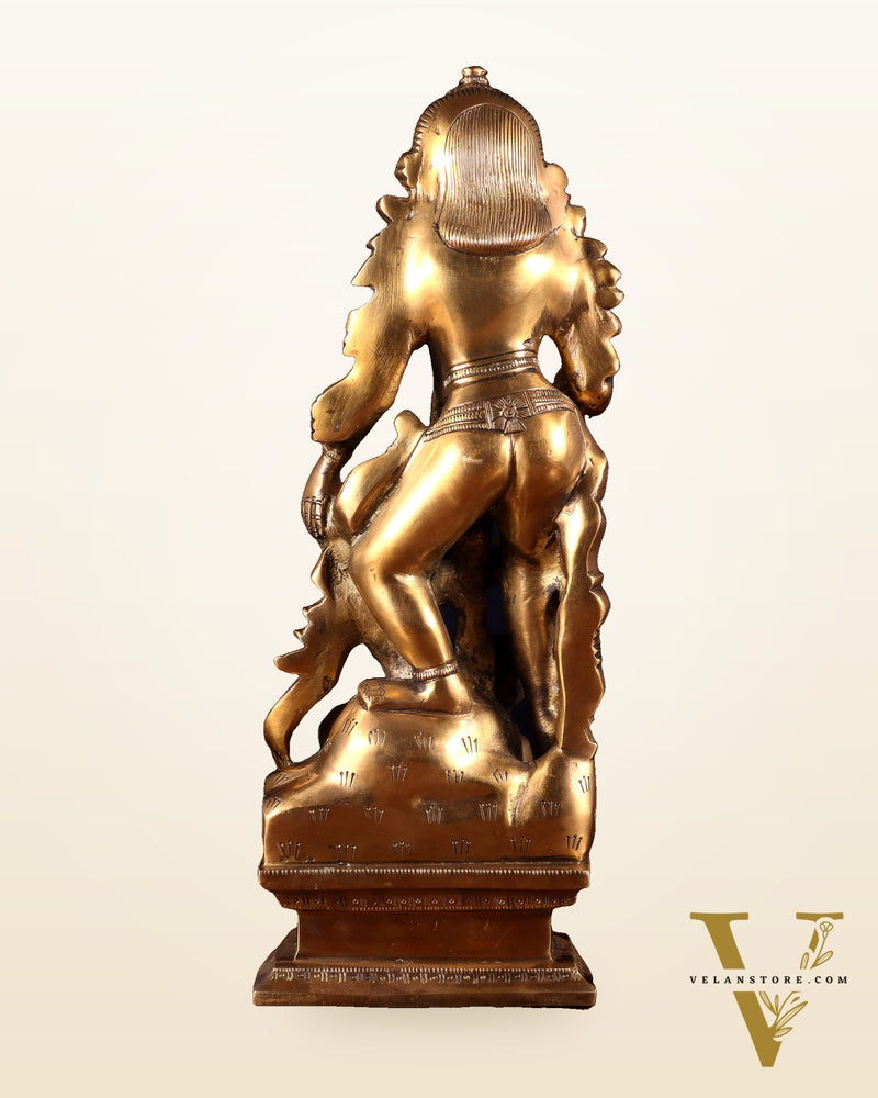 Pure Brass Kamadev and Rati Idol | 13 Inch Height | Vintage Brass Finish