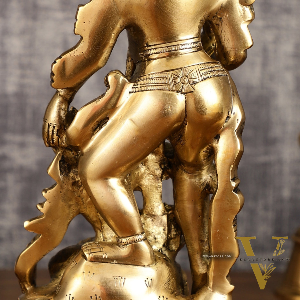 Pure Brass Kamadev and Rati Idol | 13 Inch Height | Vintage Brass Finish