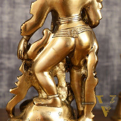 Pure Brass Kamadev and Rati Idol | 13 Inch Height | Vintage Brass Finish