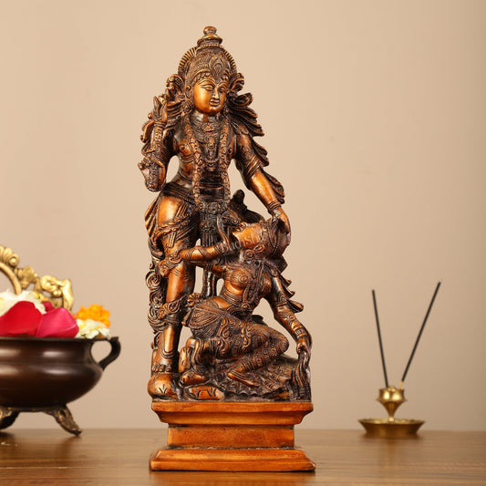 Pure Brass Kamadev and Rati Idol - 13 inch