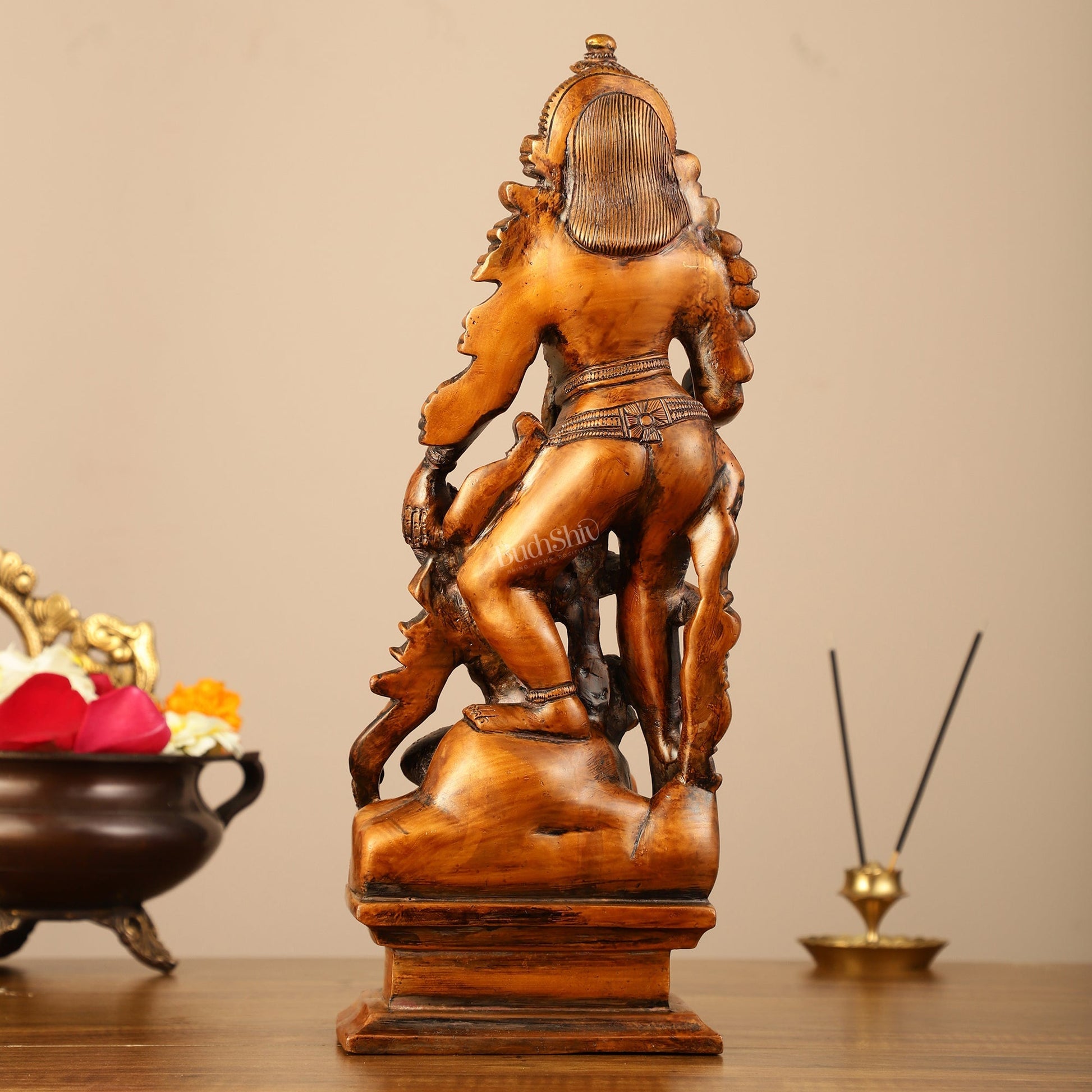 Pure Brass Kamadev and Rati Idol - 13 inch